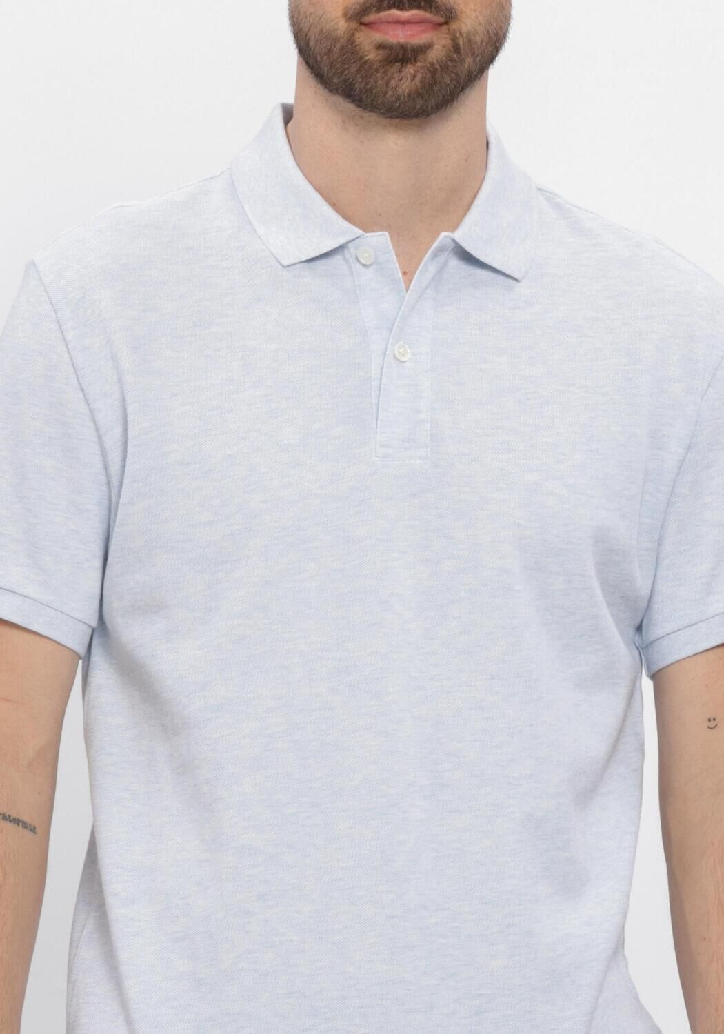 Lichtblauwe PROFUOMO Polo POLO SS BASIS PIQUE - large