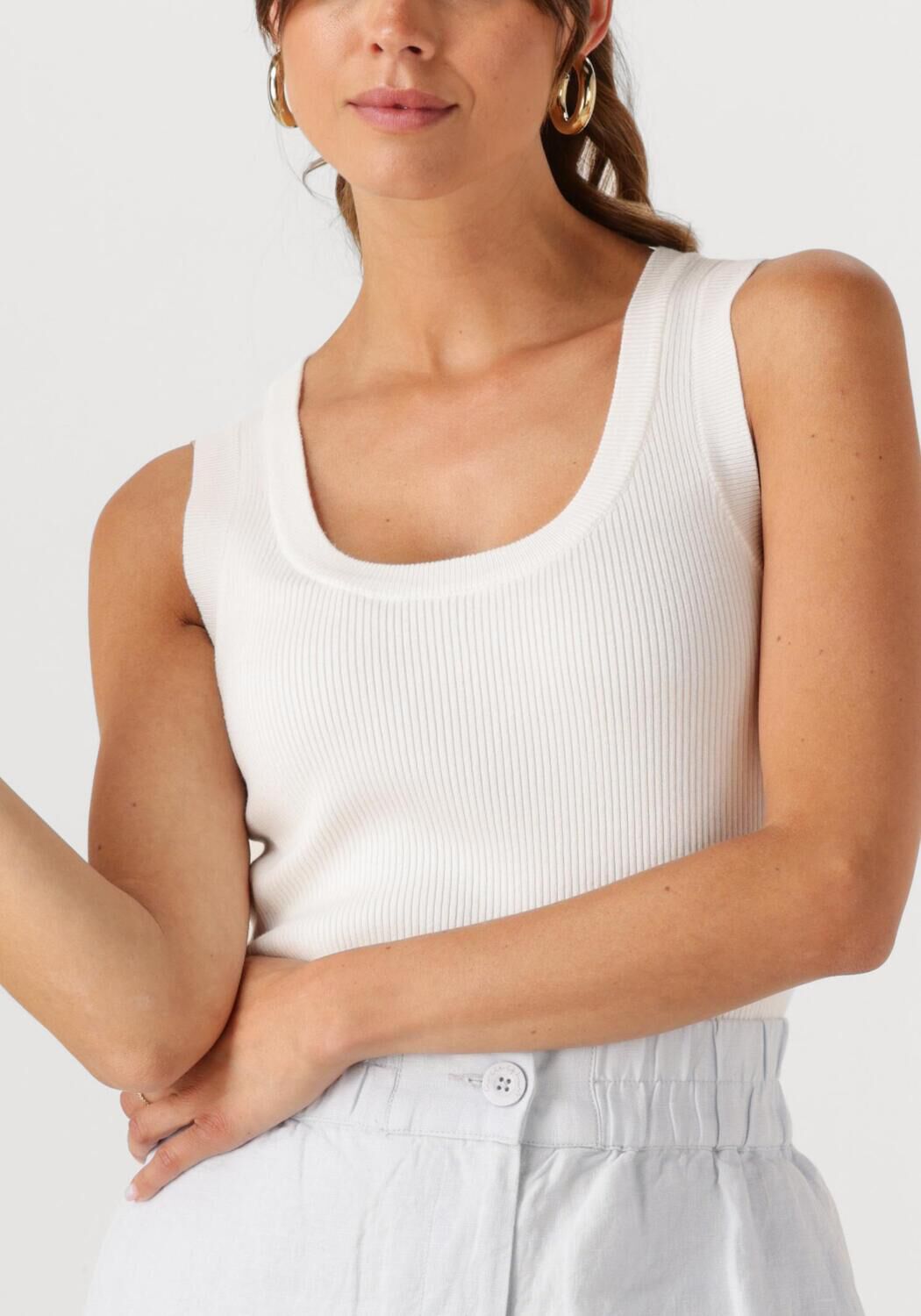 YDENCE Dames Tops & T-shirts Knitted Top Keely Wit