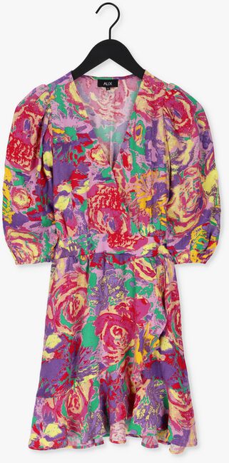 ALIX THE LABEL WOVEN FLOWER FAKE WRAP DRESS - large