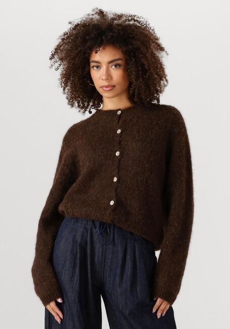 Bruine BY-BAR Trui CLEO NATURAL CARDIGAN - large