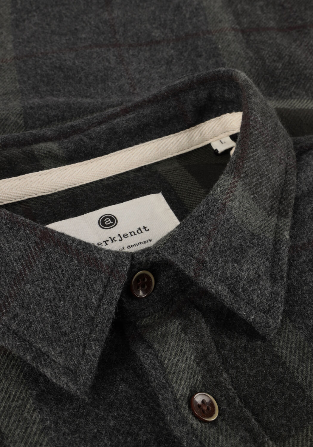 Donkergrijze ANERKJENDT Casual overhemd AKLEIF BRUSHED CHECK - large