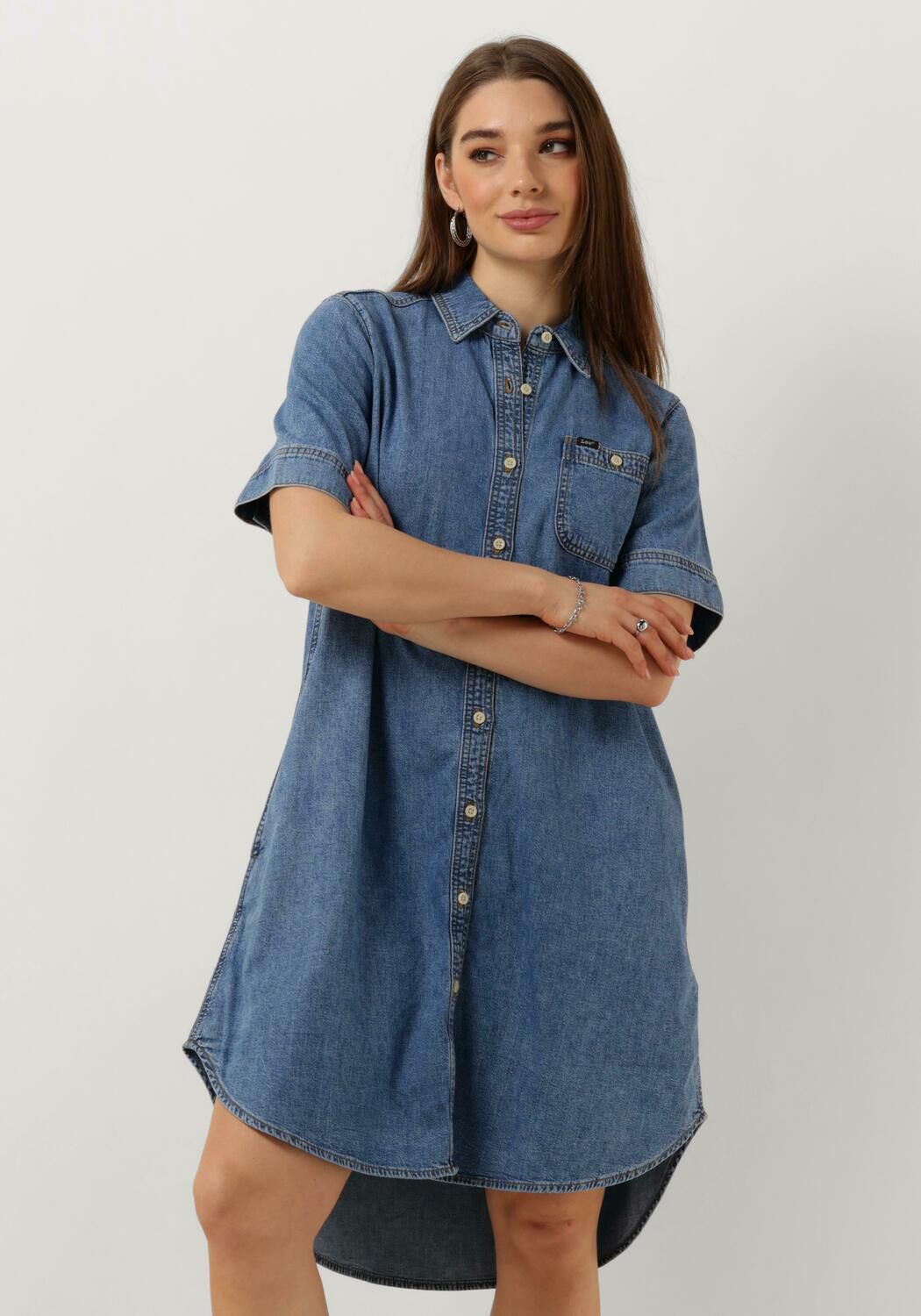 Blauwe LEE Mini jurk ALL PURPOSE A LINE DRESS Omoda