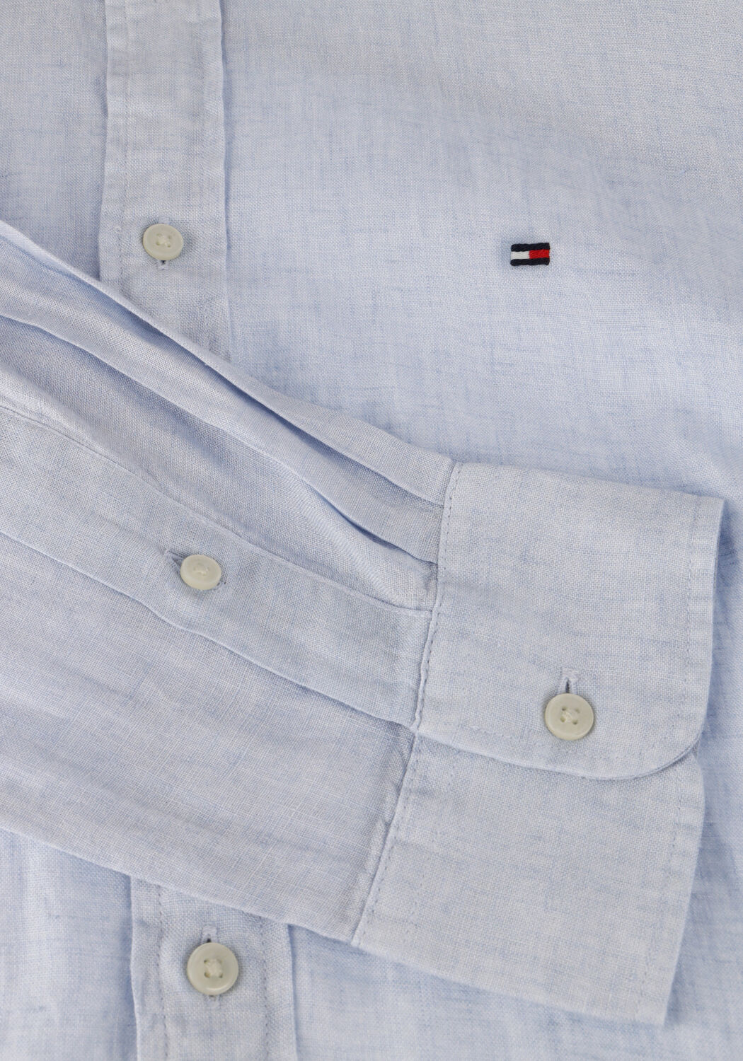 Lichtblauwe TOMMY HILFIGER Casual overhemd PIGMENT DYED LI SOLID RF SHIRT - large