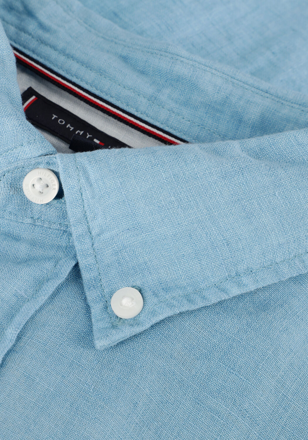 Blauwe TOMMY HILFIGER Casual overhemd PIGMENT DYED LI SOLID RF SHIRT - large