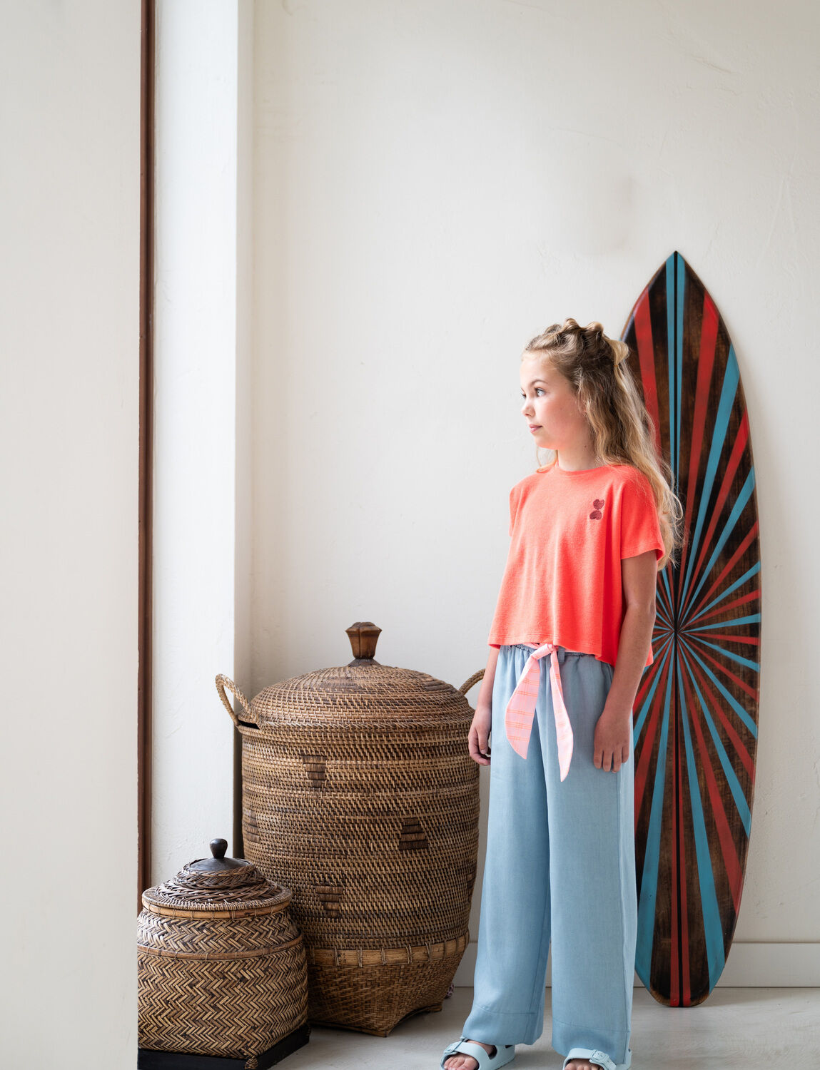 PETIT BLUSH Meisjes Broeken Wide Leg Pants Lichtblauw