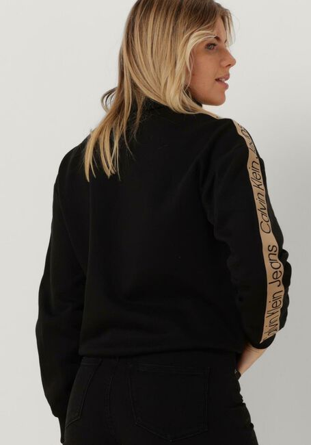 Zwarte CALVIN KLEIN Trui LOGO TAPE SLEEVES ROLL NECK - large