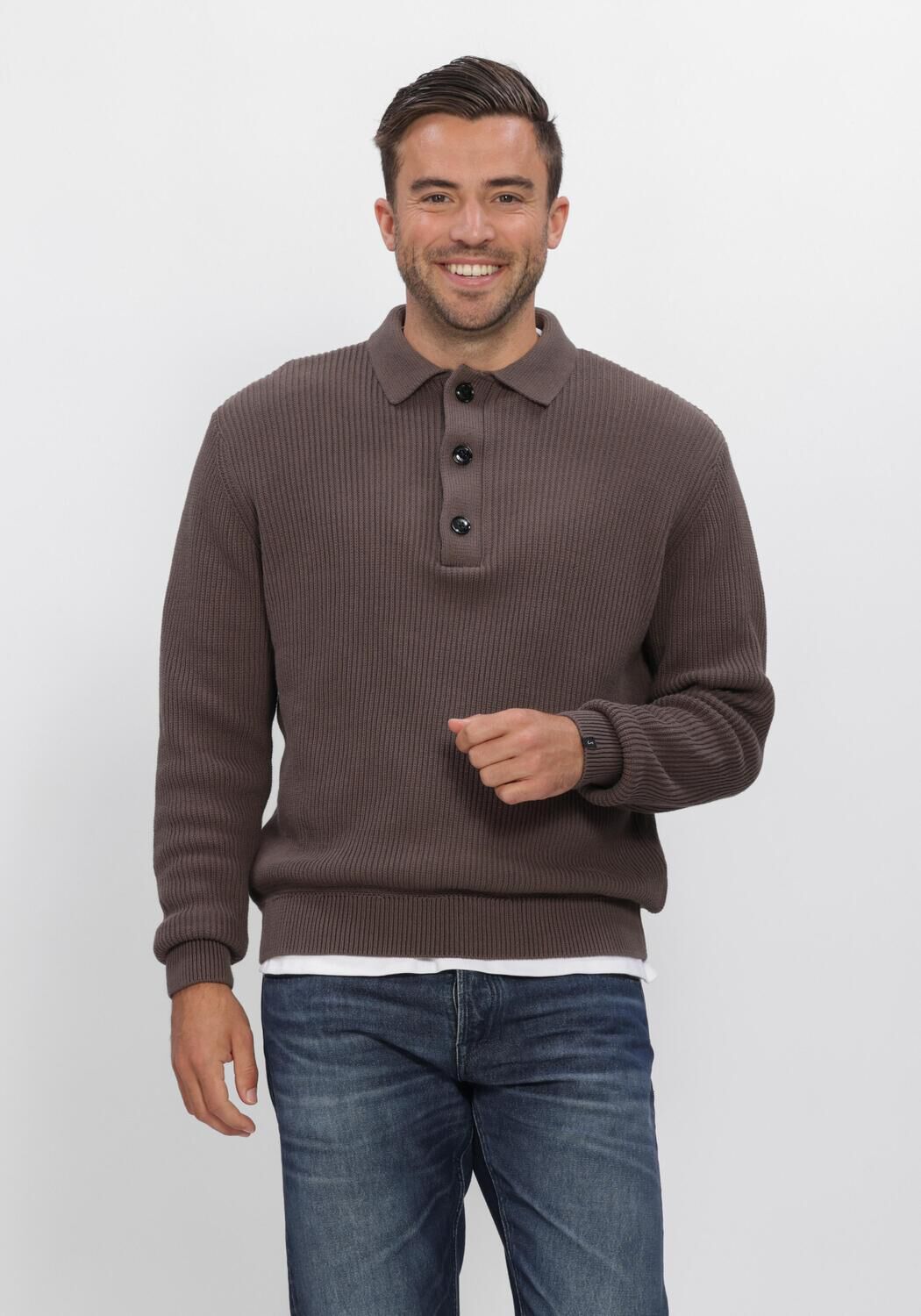 Bruine BUTCHER OF BLUE Polo GALWAY POLO LS - large