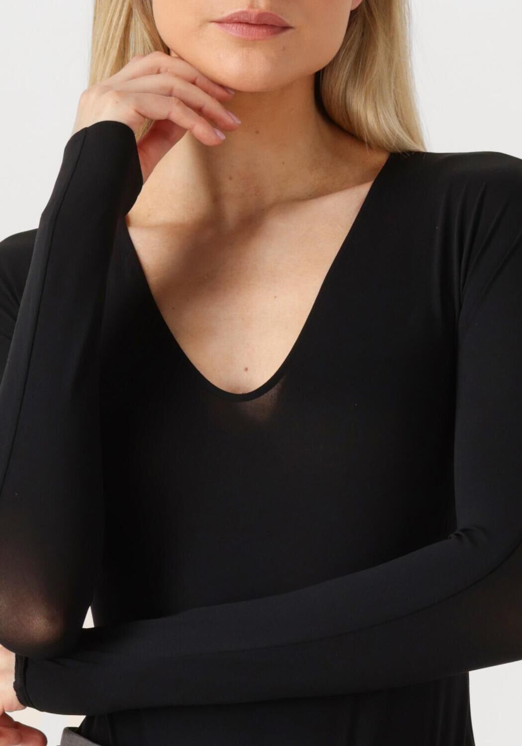 WOLFORD Dames Tops & T-shirts The V Neck Body Zwart