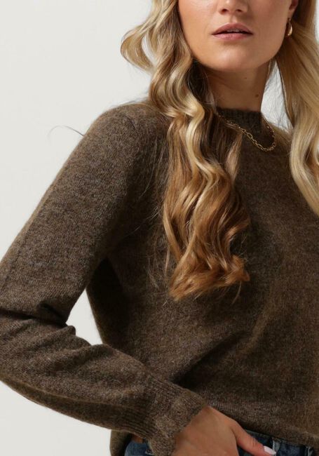 Bruine Y.A.S. Trui YASBALIS LS O-NECK KNIT PULLOVER - large
