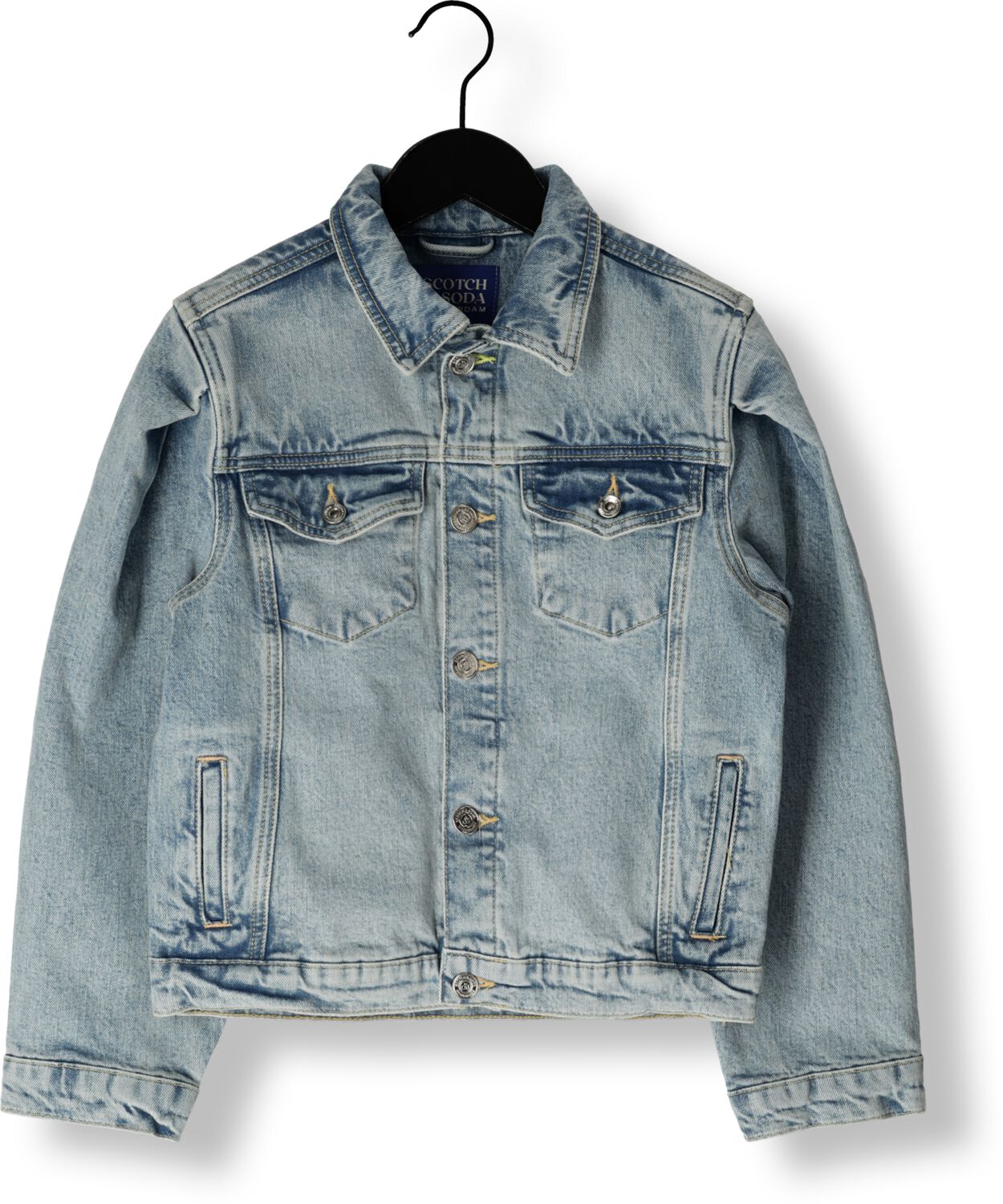 SCOTCH & SODA Meisjes Jassen Trucker Jacket With Puff Sleeves Blauw