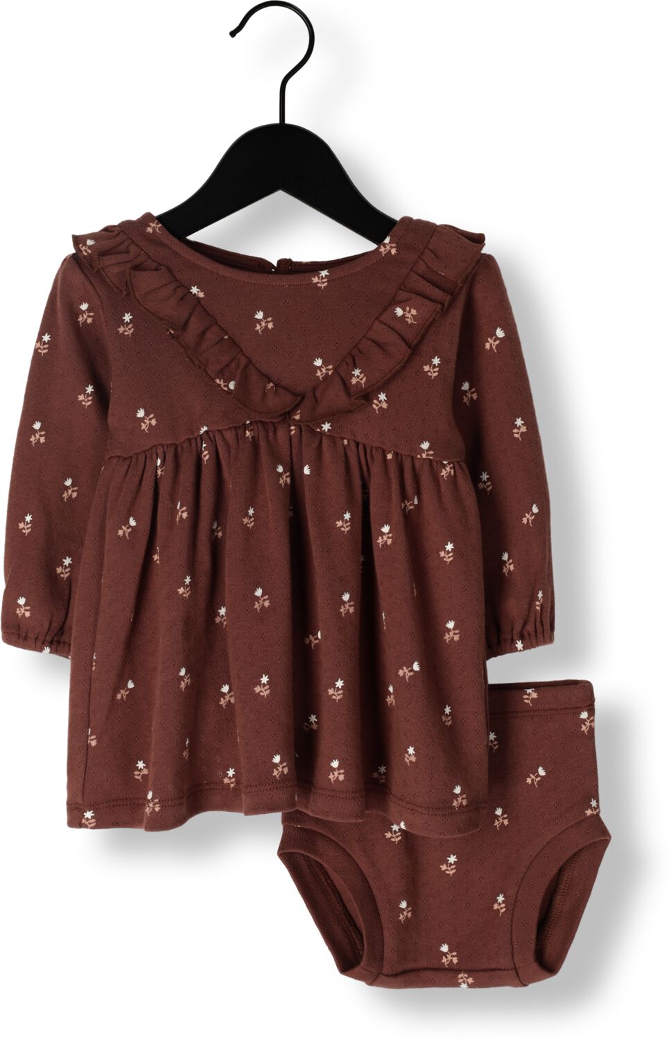 QUINCY MAE Meisjes Jurken Long Sleeve Ruffle V Dress Bordeaux