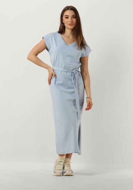 Lichtblauwe SELECTED FEMME Midi jurk SLFESSENTIAL SL V-NECK ANKLE DRESS NOOS - large