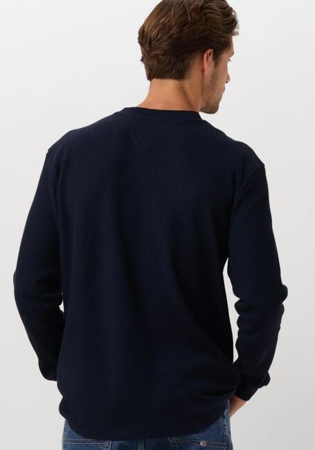 Donkerblauwe TOMMY JEANS Trui TJM REG WAFFLE L/S TEE - large