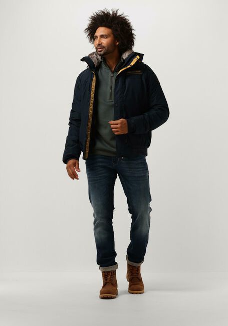 Donkerblauwe PME LEGEND Jack BOMBER JACKET ICE STRIPER 4.0 DEWSTER - large