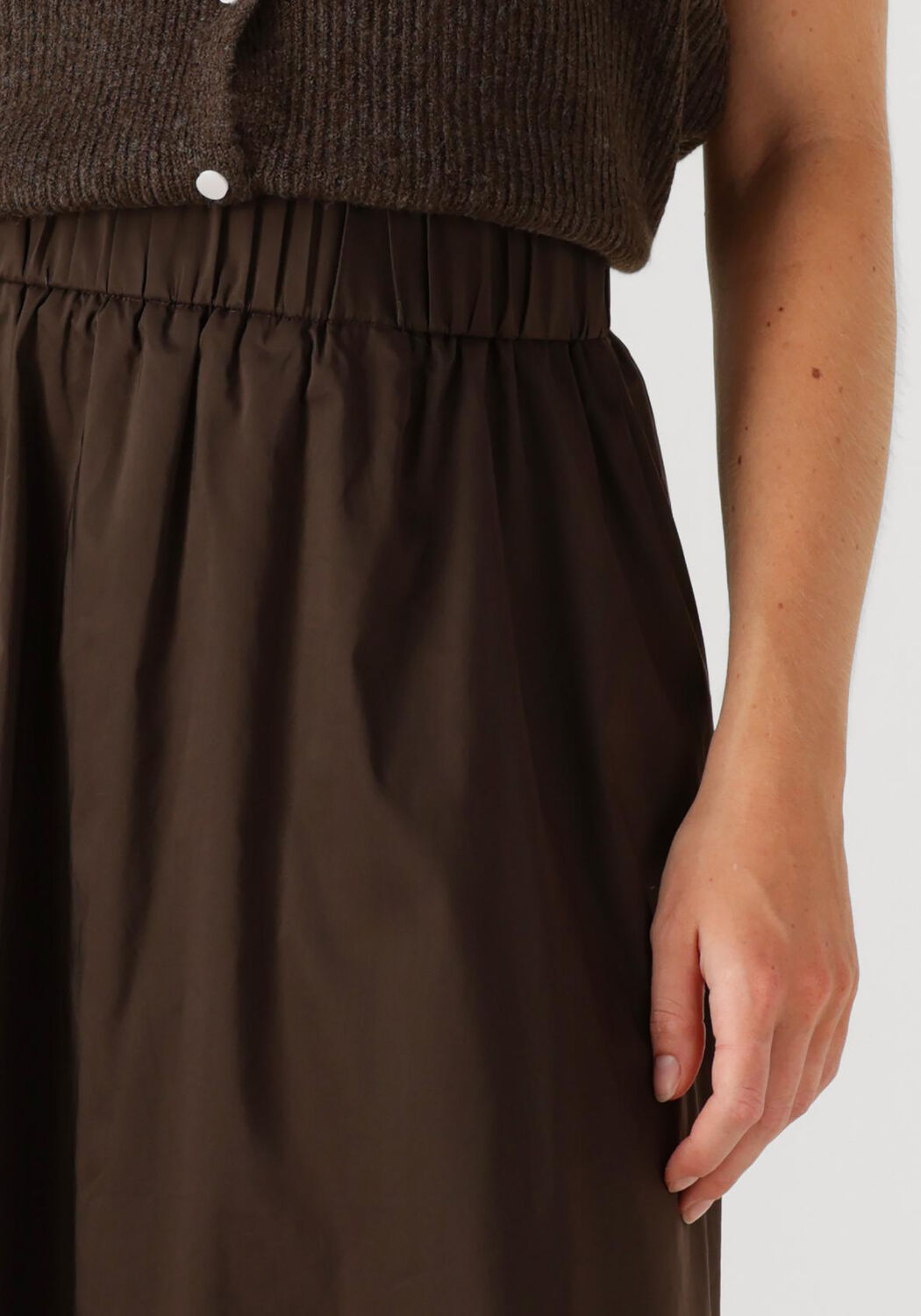NEO NOIR Dames Rokken Yara Long Poplin Skirt Bruin