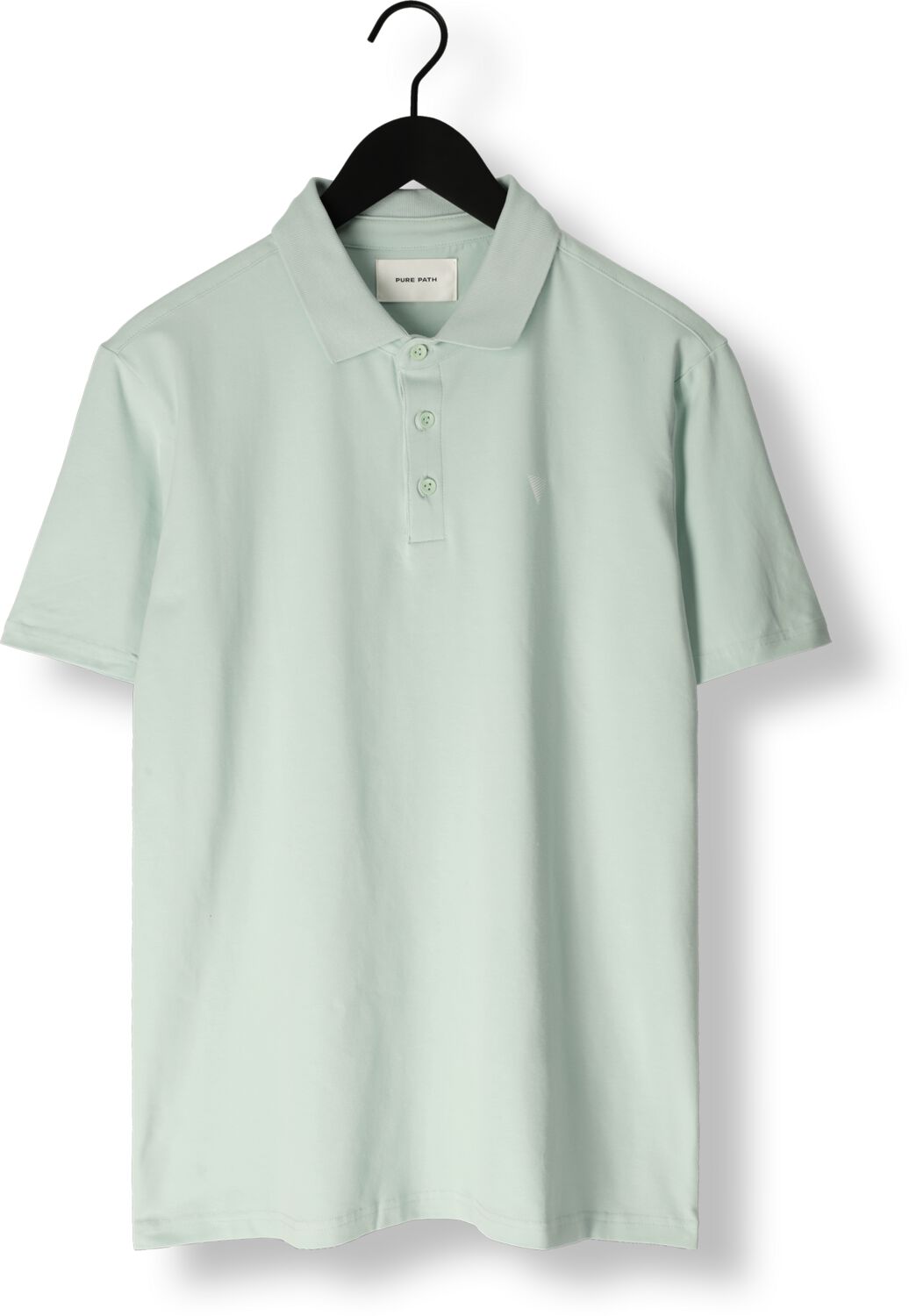 PURE PATH Heren Polo's & T-shirts Shortsleeve Polo With Chest Print Mint