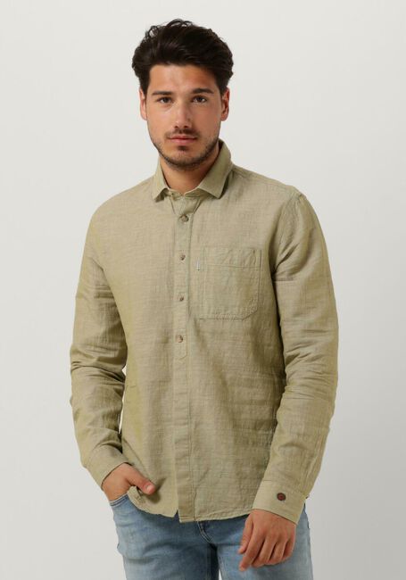 Groene CAST IRON Casual overhemd LONG SLEEVE SHIRT CO LI DOBBY - large