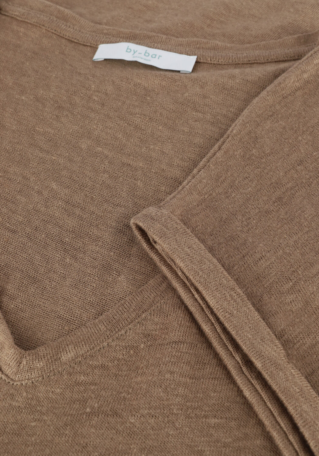 Bruine BY-BAR T-shirt MILA LINEN TOP - large