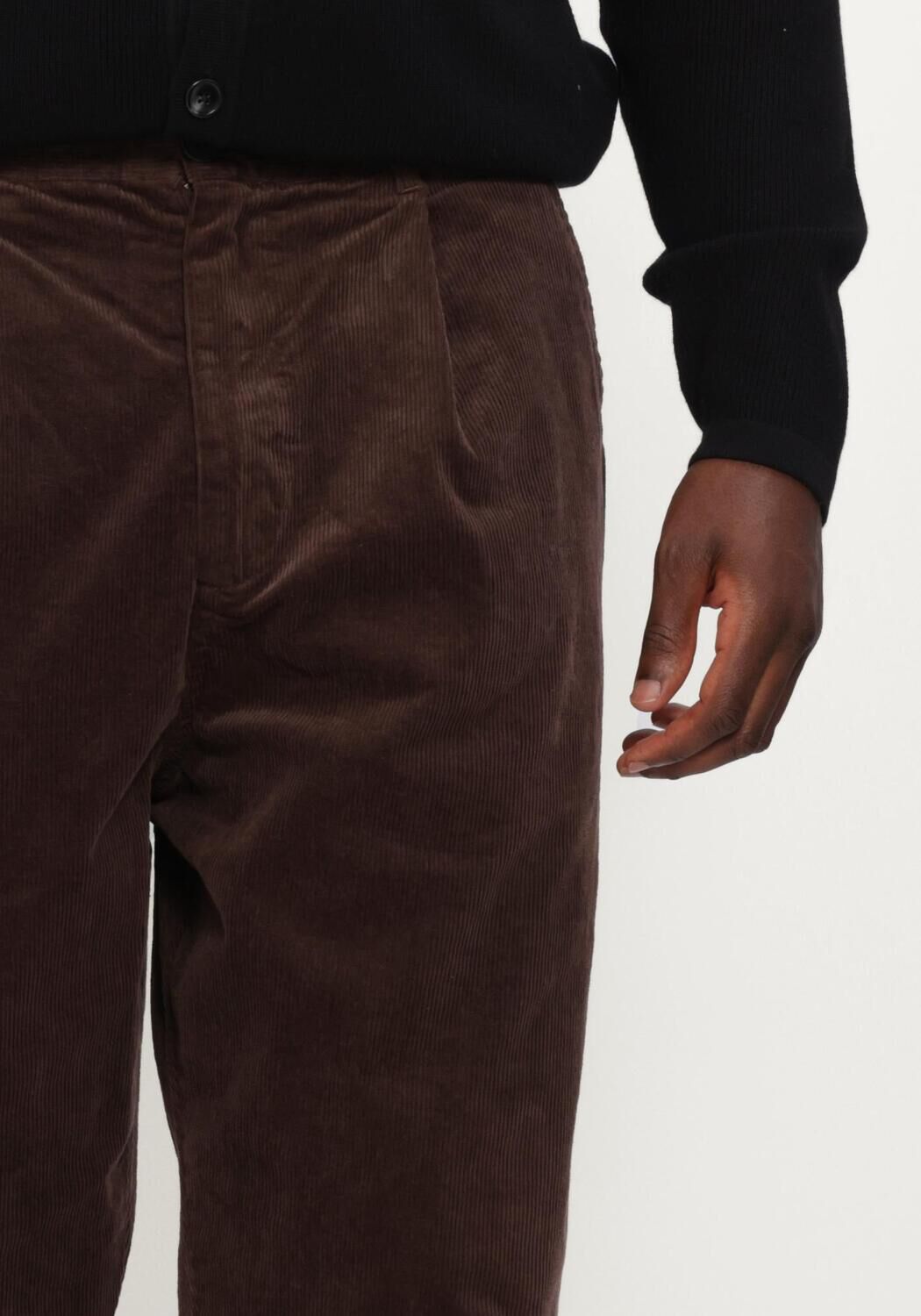 Bruine ANERKJENDT Wijde broek AKJACOB CORD PANT - large