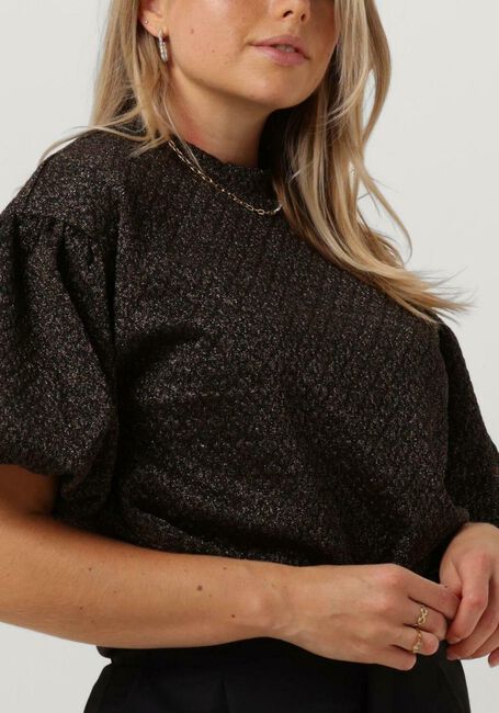Zwarte SELECTED FEMME Top SLFAGNETHE 2/4 O-NECK JAQUARD TOP - large