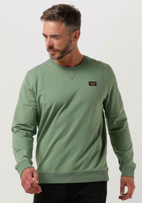 Groene PME LEGEND Trui R-NECK AIRSTRIPE SWEAT - large