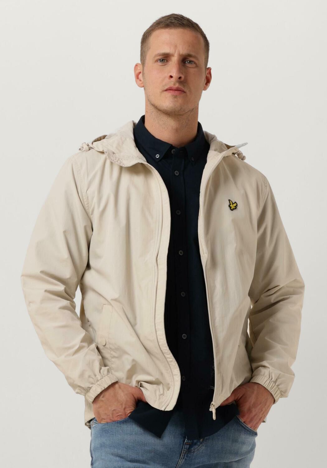 Beige clearance hooded jacket