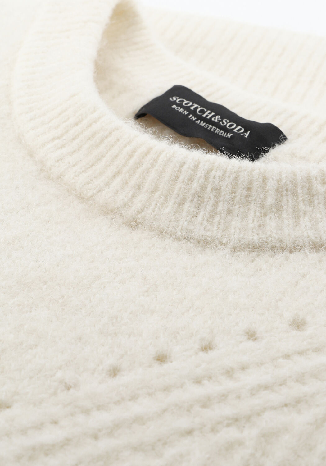 Gebroken wit SCOTCH & SODA Spencer FUZZY KNITTED SLIP-OVER 164122 - large