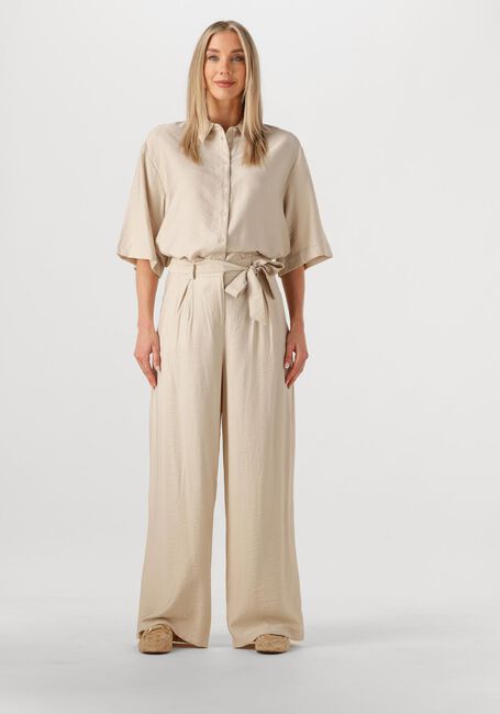 Beige MSCH COPENHAGEN Wijde broek MSCHNYLA AMABELLA HW PANTS - large