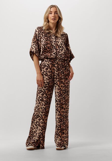 Bruine ALIX THE LABEL Blouses LADIES WOVEN TWILL LEOPARD BOXY BLOUSE - large