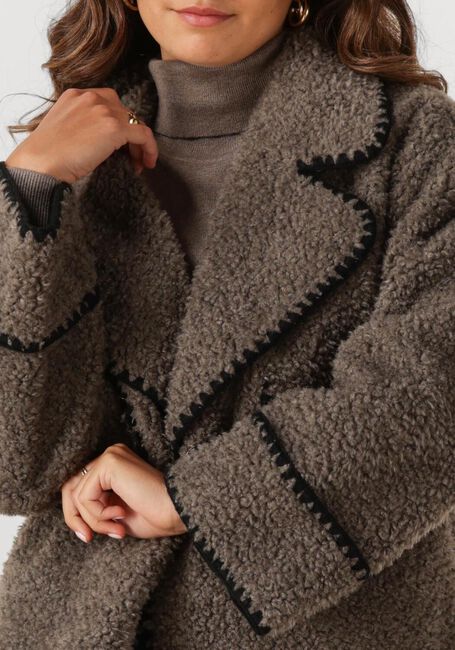 Taupe OBJECT Teddy jas OBJSHIREN JACKET - large