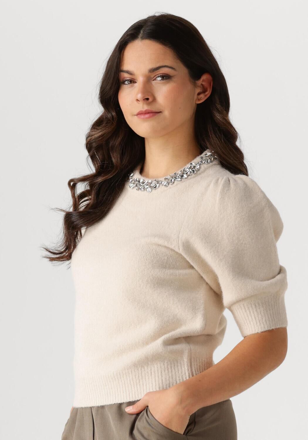 NEO NOIR Dames Truien & Vesten Maia Stone Knit Blouse Ecru