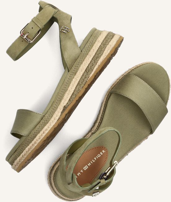 Groene TOMMY HILFIGER Sandalen met hak COLORED ROPE LOW WEDGE Groene TOMMY HILFIGER Sandalen met hak COLORED ROPE LOW WEDGE - large