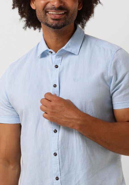Blauwe PME LEGEND Casual overhemd SHORT SLEEVE SHIRT CTN LINEN 2TONEN OWEN - large