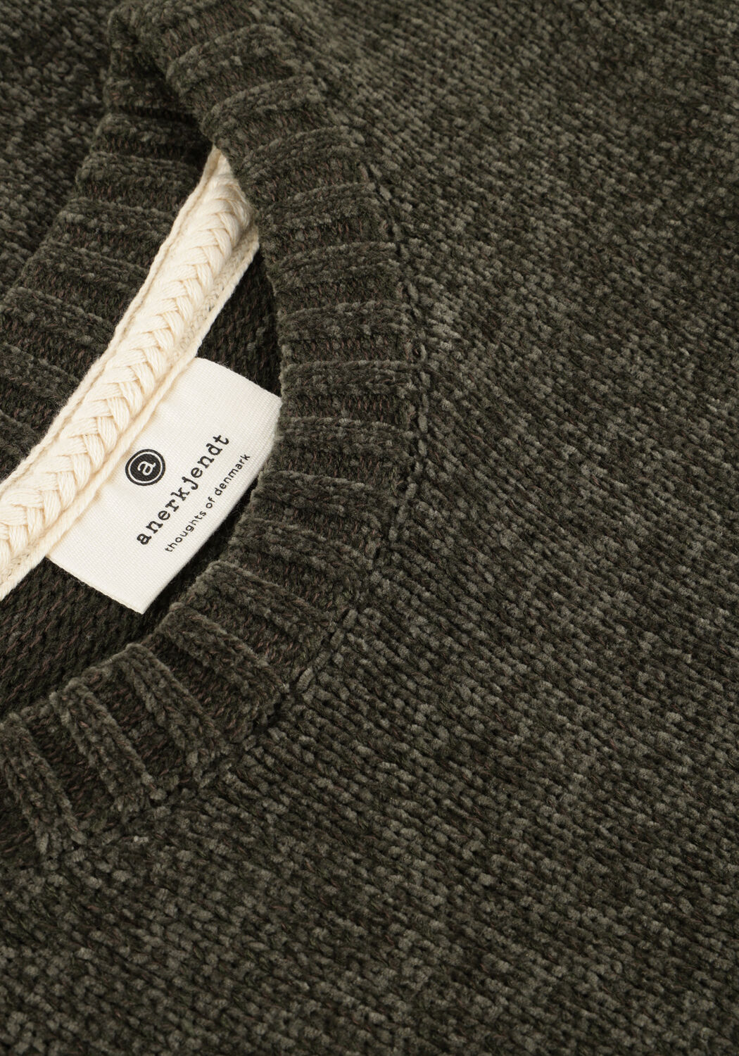 Olijf ANERKJENDT Trui AKSUNE CHENILLE KNIT - large