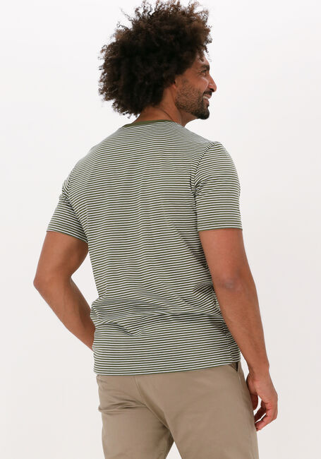 Olijf SELECTED HOMME T-shirt SLHNORMAN180 STRIPE SS O-NECK - large