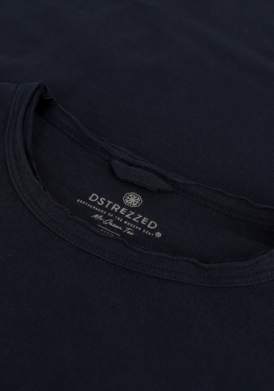 Donkerblauwe DSTREZZED T-shirt MC. QUEEN BASIC TEE ORGANIC SLUB JERSEY - large