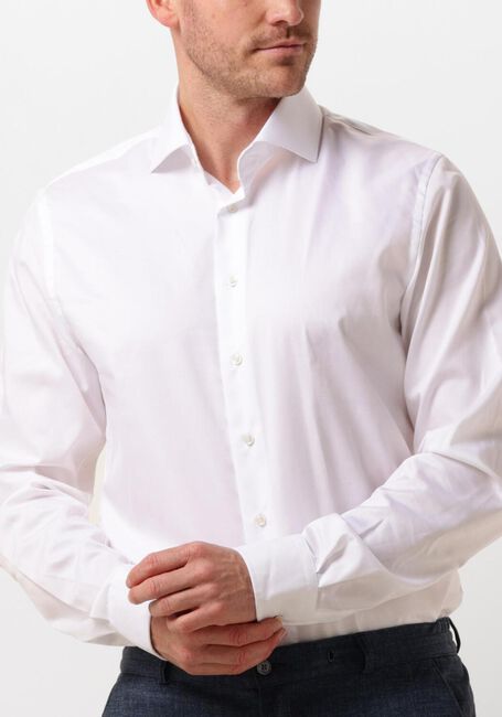 Witte PROFUOMO Klassiek overhemd FINE TWILL - SLIM FIT - NON IRON EXTRA LONG SLEEVE - large