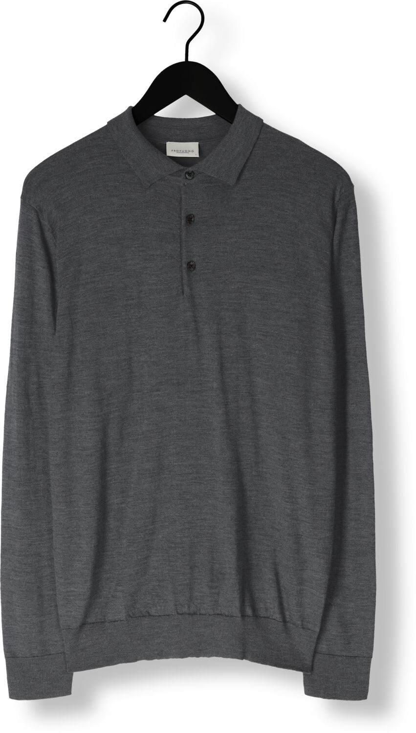 PROFUOMO Heren Polo's & T-shirts Polo Long Sleeve Antraciet
