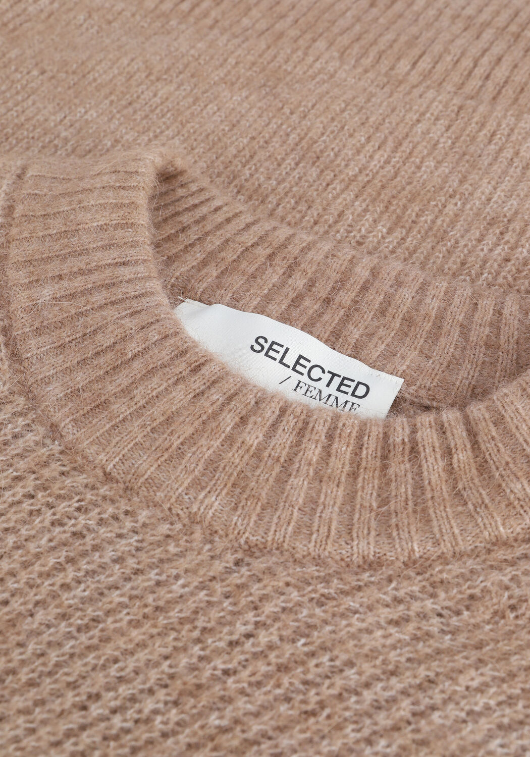 Bruine SELECTED WOMEN Trui SLFINNA-MIA LS KNIT O-NECK B - large