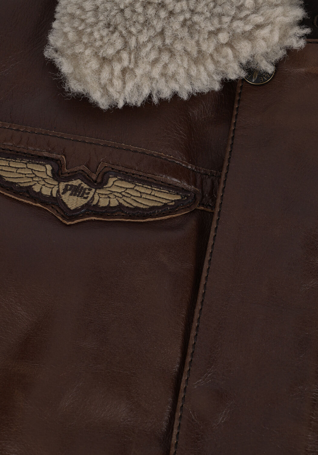 Bruine PME LEGEND Leren jas BOMBER JACKET HUDSON BUFF LEATHER - large