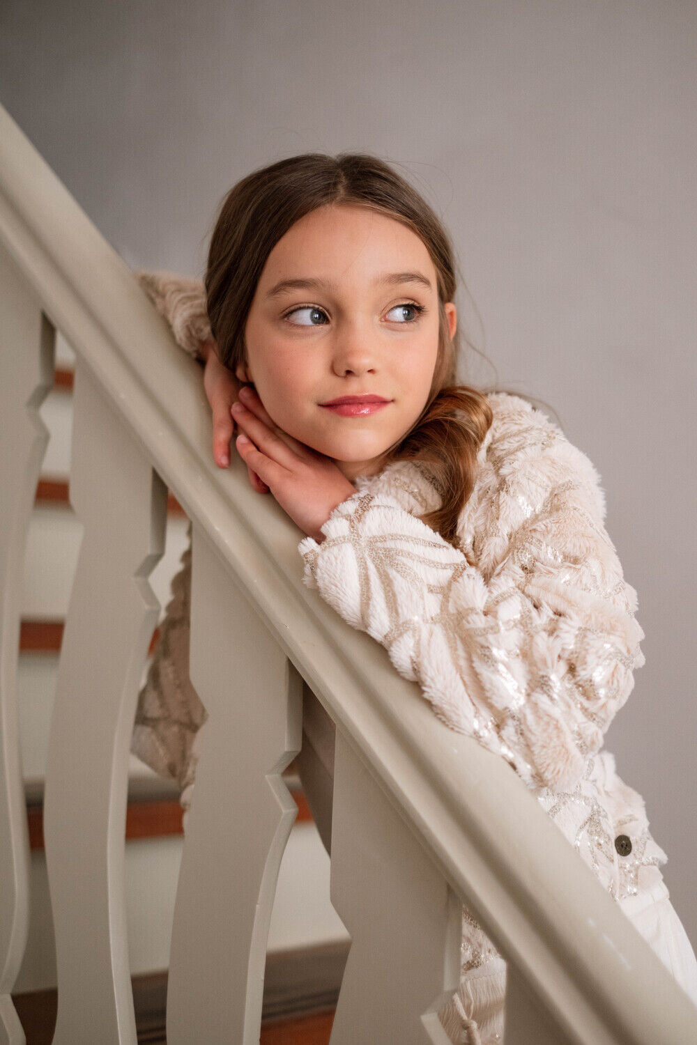 Creme LIKE FLO Trui DORIS FUR CARDIGAN - large