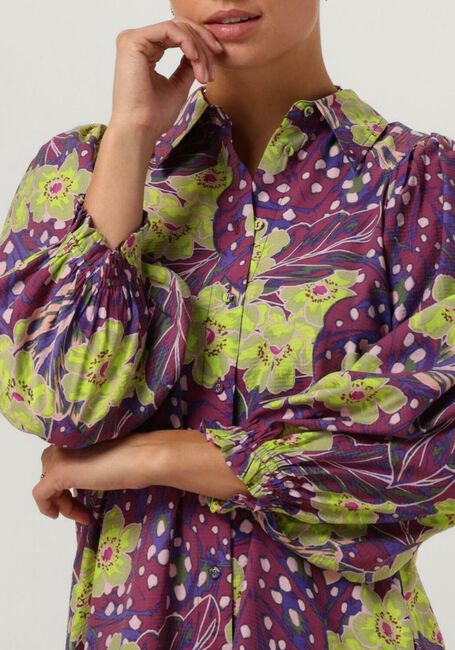 Paarse Y.A.S. Mini jurk YASEMILI 7/8 SHIRT DRESS S. - large
