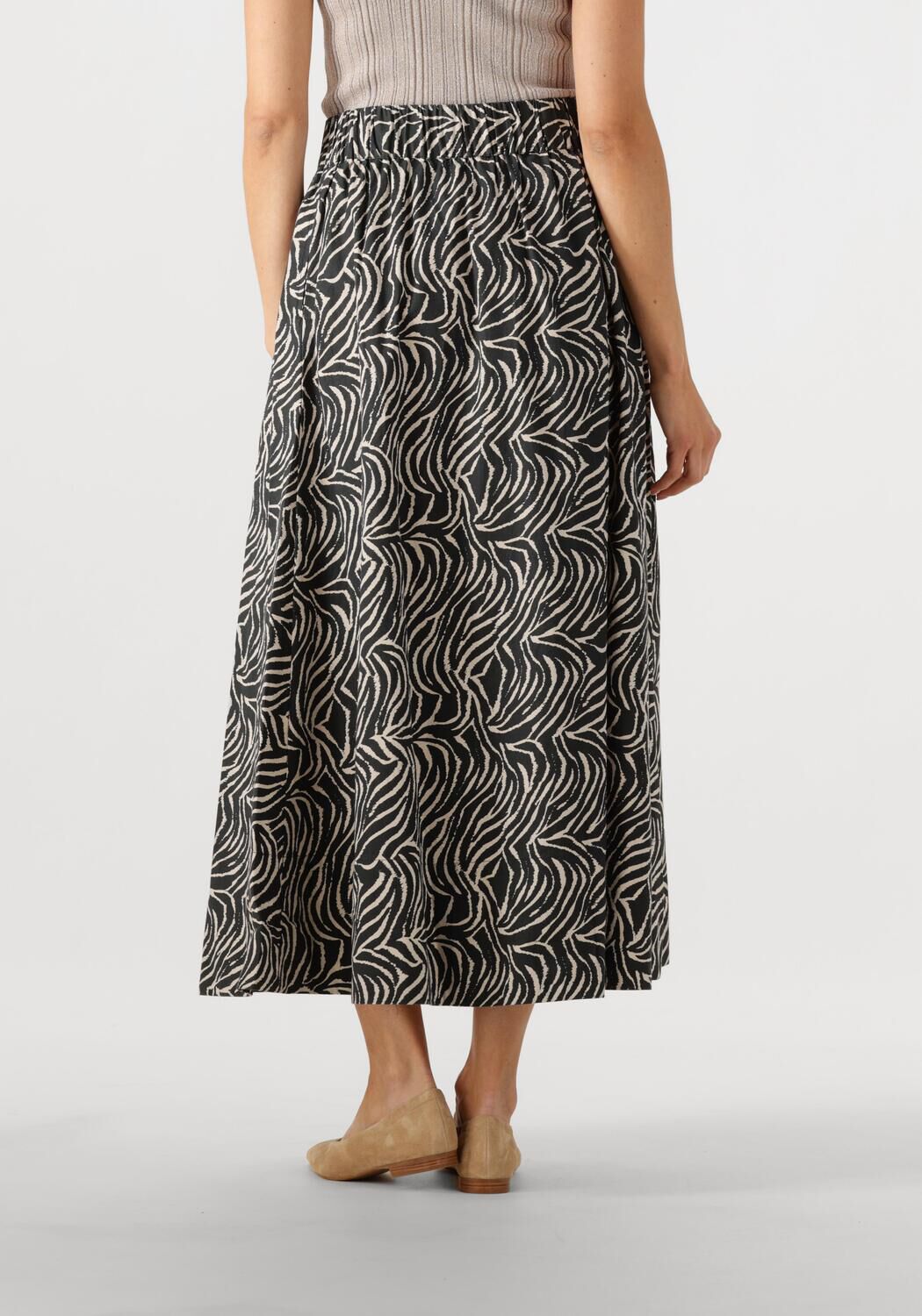 NEO NOIR Dames Rokken Yara Zebra Long Skirt Zwart