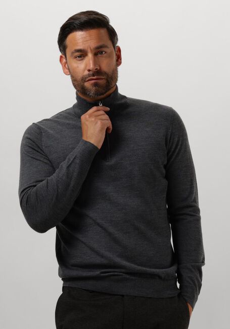 Grijze PROFUOMO Trui PULLOVER HALF ZIP - large