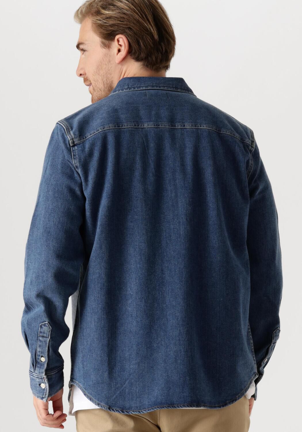 CALVIN KLEIN Heren Overshirts Slim Denim Shirt Donkerblauw