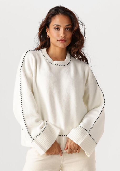 Gebroken wit NEO NOIR Trui ROEME KNIT STITCH BLOUSE - large