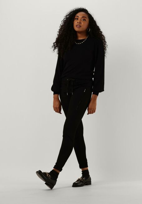 Zwarte SUMMUM Trui PUFFY SLEEVE SWEATER BASIC KNIT (7S550) - large