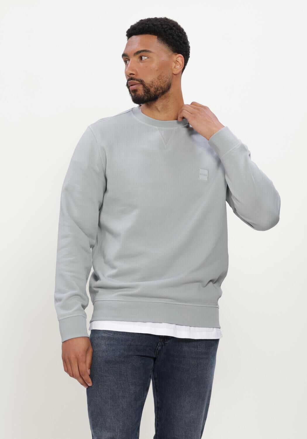 Lichtgrijze BOSS ORANGE Sweater WESTART - large