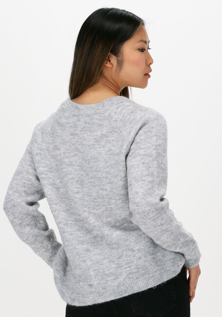 Lichtgrijze SELECTED FEMME Trui LULU LS KNIT V-NECK B - large
