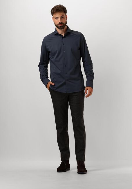 Donkerblauwe PROFUOMO Klassiek overhemd SHIRT X-CUTAWAY SC SF JAPANESE KNITTED - large